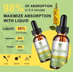 Mullein Leaf Extract Liquid Drop Lung Cleanse Respiratory Herbal Supplement NEW