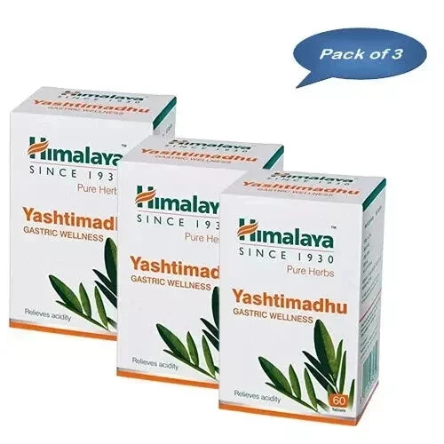 Himalaya Yashtimadhu 60 Tablets x3 | Herbal Digestive Support | Natural Wellness