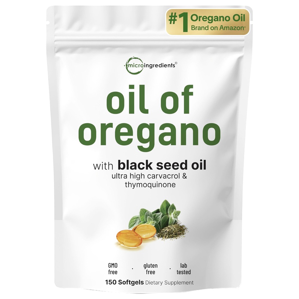 Micro Ingredients Oil of Oregano Softgels Per Serving 150 Count | 2 in 1 Form…