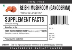 Reishi Mushroom Dual Extract Powder 15:1 Ganoderma Lucidum 30% Immune Support