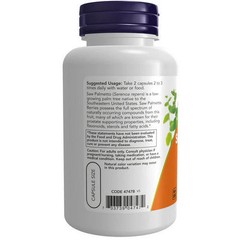 Saw Palmetto Berries 550 mg 100 Caps By Now Foods