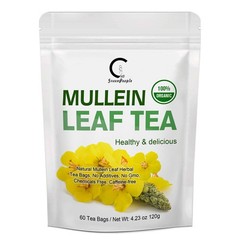 Organic Mullein Leaf Tea Herbal Tea Bags for Lung Cleanse Respiratory Breathing