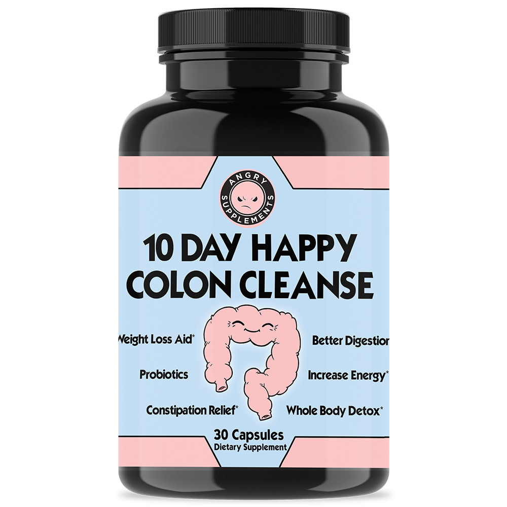 Angry Supplements Weight Loss Detox 10 Day Happy Colon Cleanse w/ Probiotics 1pk