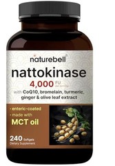 Nattokinase 4,000 FU Per Serving, 240 Softgels – 7-in-1 Formula with CoQ10,