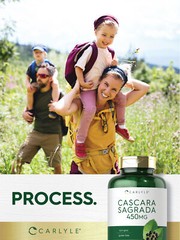 Cascara Sagrada 450mg | 250 Capsules | Non-GMO, Gluten Free | by Carlyle