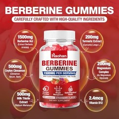 Haohan Berberine Gummies, 1500mg High Potency Berberine HCl, Ceylon Cinnamon,