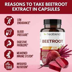 Organic Nitric Oxide Beet Root Capsules 1300mg Support Healthy Blood Circulation