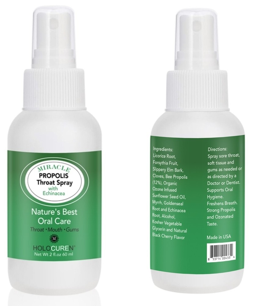 2 pack Miracle Propolis Throat Spray – 7 herbs for gums, throat and mouth, 4 oz
