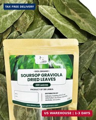 Laksaru 100% Organic Dried 200+ Soursop Leaves – Premium Graviola Leaves for Tea