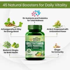 5x Himalayan Organics Multivitamin with Probiotics – 60 Ingredients 180 Tablets