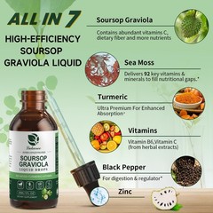 2 Pack Soursop Graviola Leaf Extract Drops & Pure Sea Moss for Immunity, Gut Hea