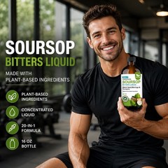 Soursop Bitters Liquid 20-in-1 Herbal Formula | Sugar Free | 16 oz (Pack of 2)