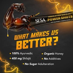 Sesa Himalayan Shilajit Power Shots Boosts Energy, Stamina & Immunity,30 Sticks