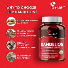 Dandelion Root Taraxacum Officinale 10000mg Capsule – 90 Pills Liver Supplement