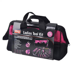 King Complete Home Pink Tool Kit with Bag 24 Piece 3111 0