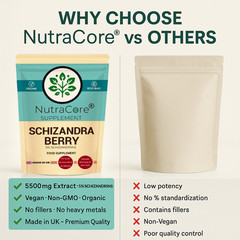 Schizandra Berry Capsules 5500mg-(5% Schizandrins)-100% Natural & Vegan Product