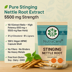 Stinging Nettle Root Caps 5500mg-(5% Lingnans&2% β-Sitosterol)-100%Vegan-180Caps