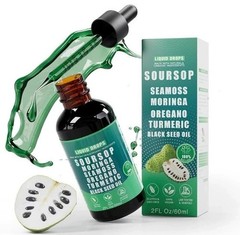 Soursop Bitters Liquid Drops 10 in 1 with Sea Moss, Moringa, Turmeric, Black See