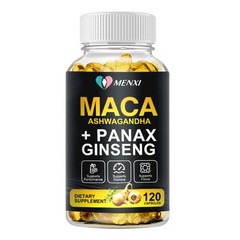 Maca Root + Panax Ginseng 11400mg, Peruvian Maca Extract for Men & Women 120 Cap