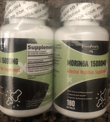Green People /Moringa/2 Pack /1500mg /Supports Energy /180 Caps /Best By 02/2027