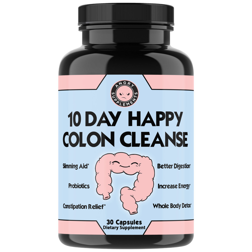 Angry Supplements Weight Loss Detox 10 Day Happy Colon Cleanse w/ Probiotics 1PK