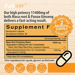 Maca Root Capsules 10000 mg Peruvian Maca Extract Men’s Organic Vitamin