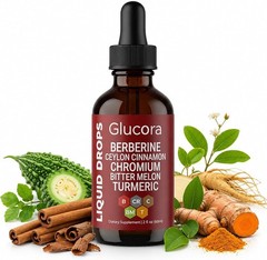 Glucora Berberina Liquida Gotas, Berberine Drops with Ceylon Cinnamon, Bitter Me