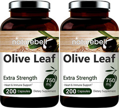 2 Pack Olive Leaf Extract 750mg Per Serving Maximum Strength 20% Oleuropein