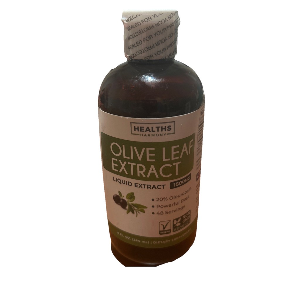 Olivo Extracto Líquido de Hoja 1500mg | 20% Oleuropeína | 48 Porciones | 8 fl oz