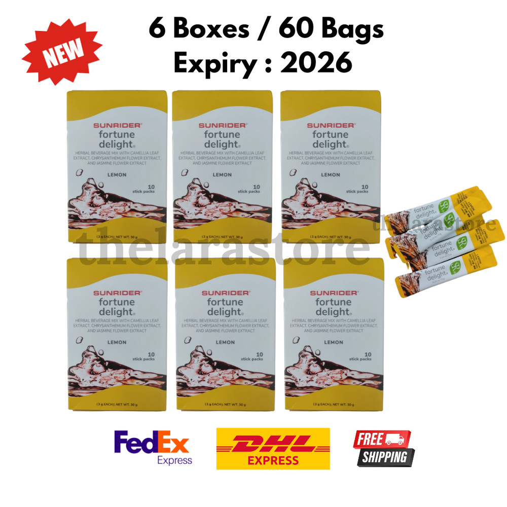 60 Bags Sunrider Fortune Delight Lemon Concentrated Herbal Tea 0.10oz / 3g Each
