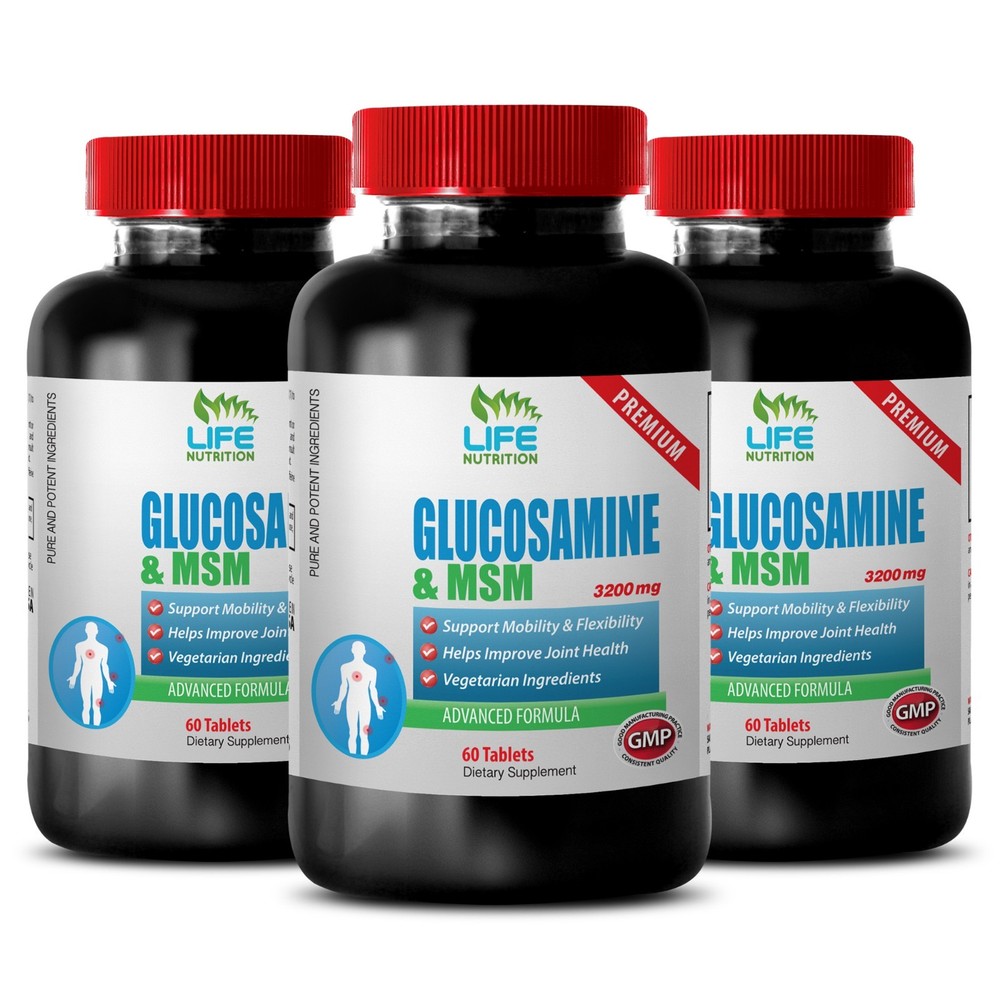 collagen supplement – Glucosamine & MSM 3200mg – arthritis support – 3 Bottles