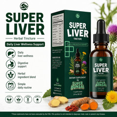 Liver Support Herbal Tincture Drops Milk Thistle Dandelion Turmeric 2 fI oz