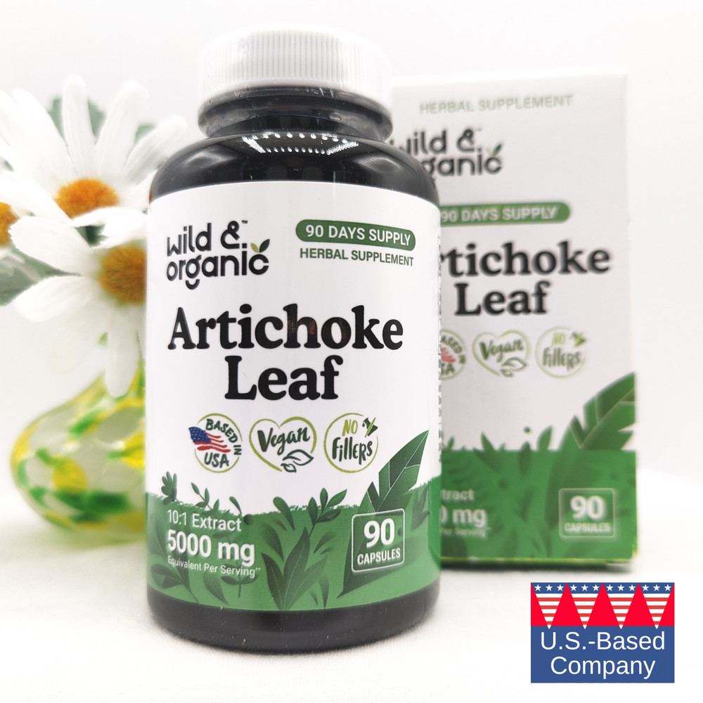 Artichoke Leaf Vegan Non-GMO by US-Based Wild & Organic Co. – 5,000 mg 90 Caps