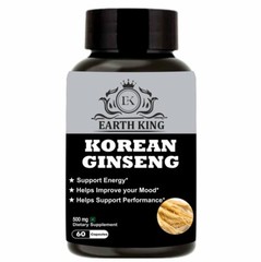 EARTH KING Korean Ginseng 500mg Capsule For Strength Stamina & Energy 60Capsules