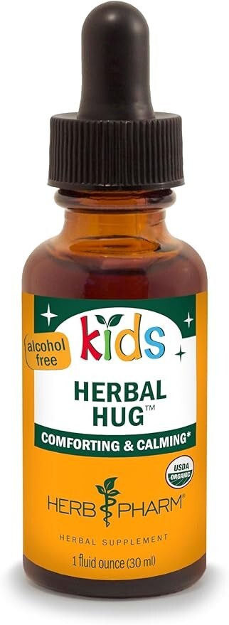 Natural Calming Drops for Kids -Safe & Powerful Herb Pharm Kids Herbal Hug 1oz.