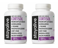 2 Pack STAY ALIVE Cortisol Manager 15-in-1 Adrenal Support 240 Veg Capsules