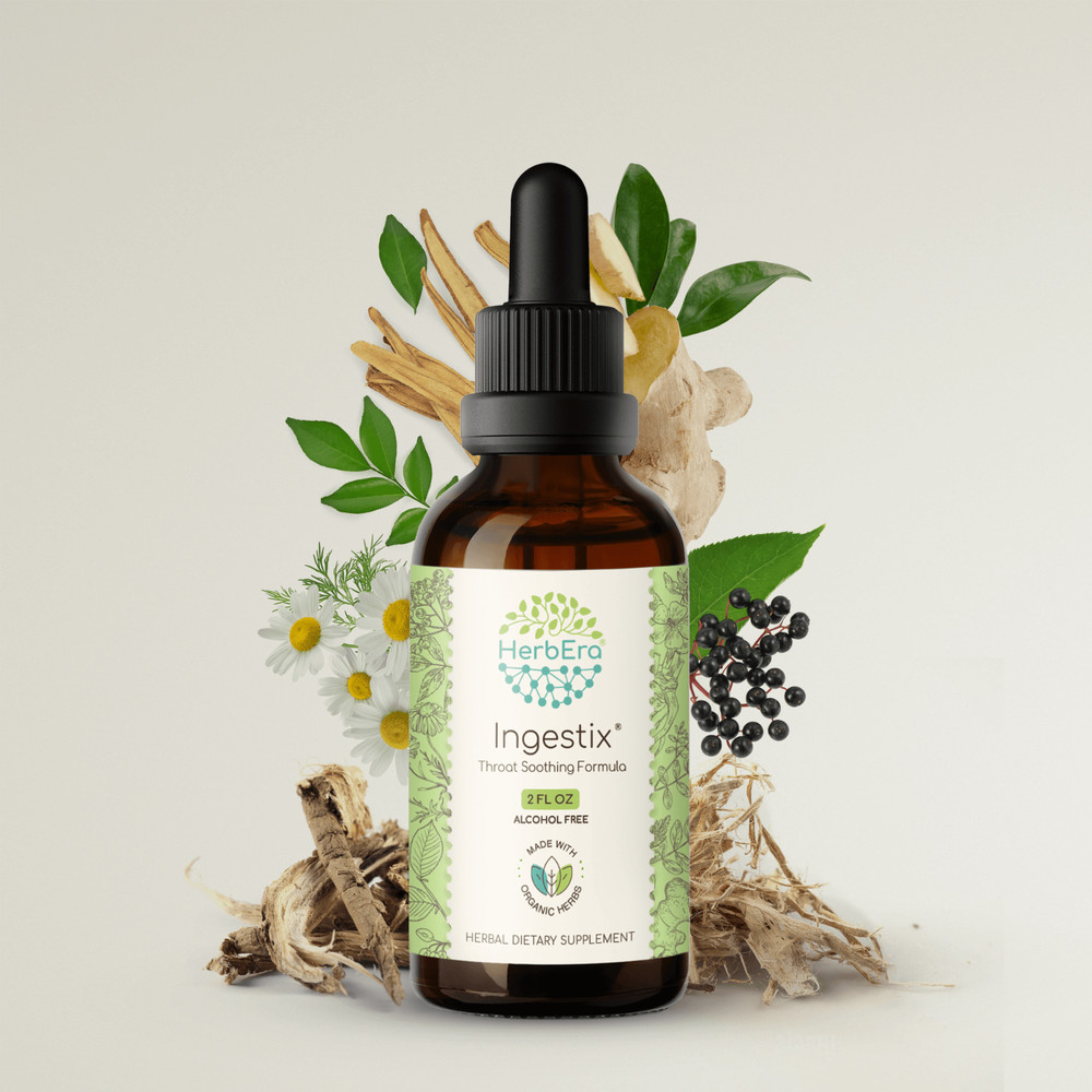 HerbEra Ingestix Alcohol-FREE Tincture. Throat Soothing Formula