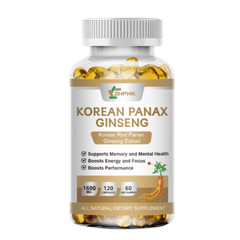 240 Red Korean Panax Ginseng capsules 1600mg – Energy/Endurance/Memory/Sex Drive