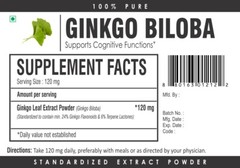 Ginkgo Biloba Leaf Extract Powder POTENT 24% Flavonoids Natural Memory Booster