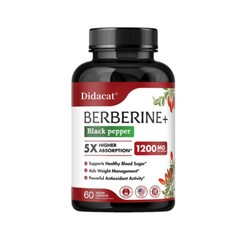 BERBERINE+Black pepper 1200MG extract capsules PER SERVINE Healthy Blood Sugar