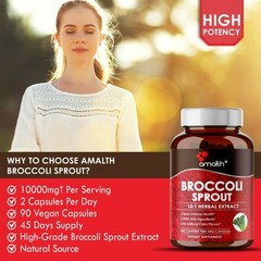 Broccoli Sprout Extract Powder 10000mg Capsules – 90 Count – Immune Health