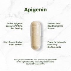 Apigenin100mg Chamomile Flower Extract for Antioxidants Sleep Relax 240 Capsules