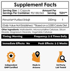 Nootropics Depot Cápsulas PrimaVie Shilajit | 250 mg | 90 unidades | Extracto pu