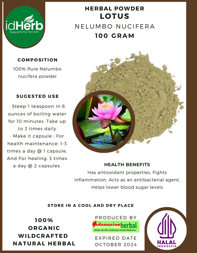 50-500 gr POWDER LOTUS NELUMBO NUCIFERA ORGANIC NATURAL HERBAL HERBS