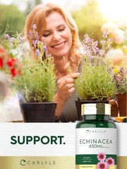 Echinacea Capsules 650mg | 120 Count | Non-GMO & Gluten Free | by Carlyle