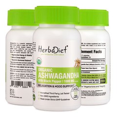 Organic Ashwagandha Root Capsules HIGH ABSORPTION Stress Fatigue Anxiety Relief
