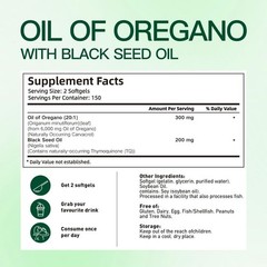 NEW VivoNu Oil of Oregano Capsules with Black Seed Oil Organic Oregano Softgels