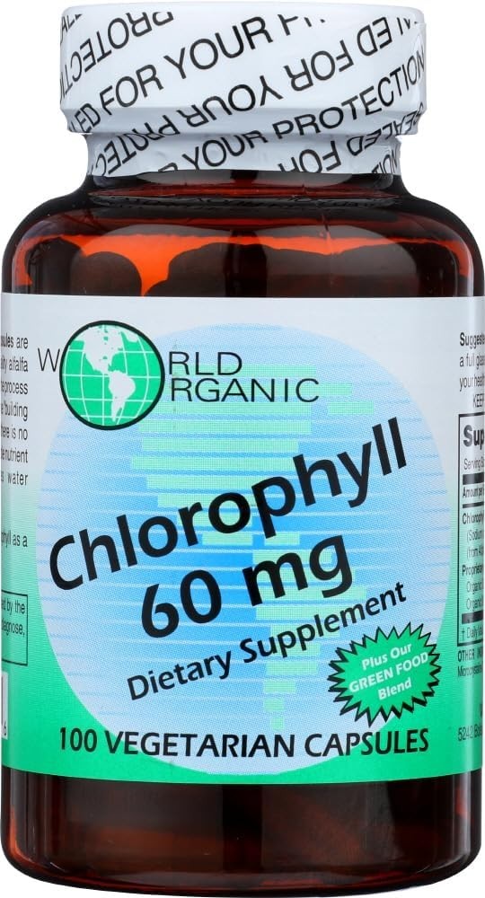 World Organic Chlorophyll 60mg 100 caps – EXP 03/2027