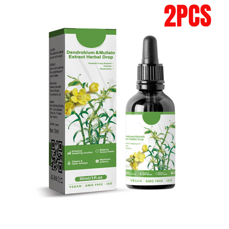 2X New Dendrobium & Mullein Extract Powerful & Lung – Cleanse Respiratory Drop