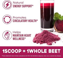 Organic Beet Root Powder Raw Non GMO Pure Beta Vulgaris Nitric Oxide Booster